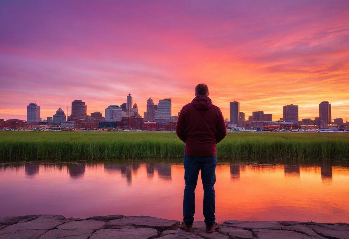A serene Buffalo skyline at sunset, with a confident photographer in the foreground capturing a stunning landscape, surrounded by tailored camera equipment that symbolizes personalized insurance solutions. Soft, warm lighting highlights the photographer's focus and determination, while a hint of Buffalo's iconic architecture is visible in the background. super-realistic. vibrant colors. peaceful atmosphere.